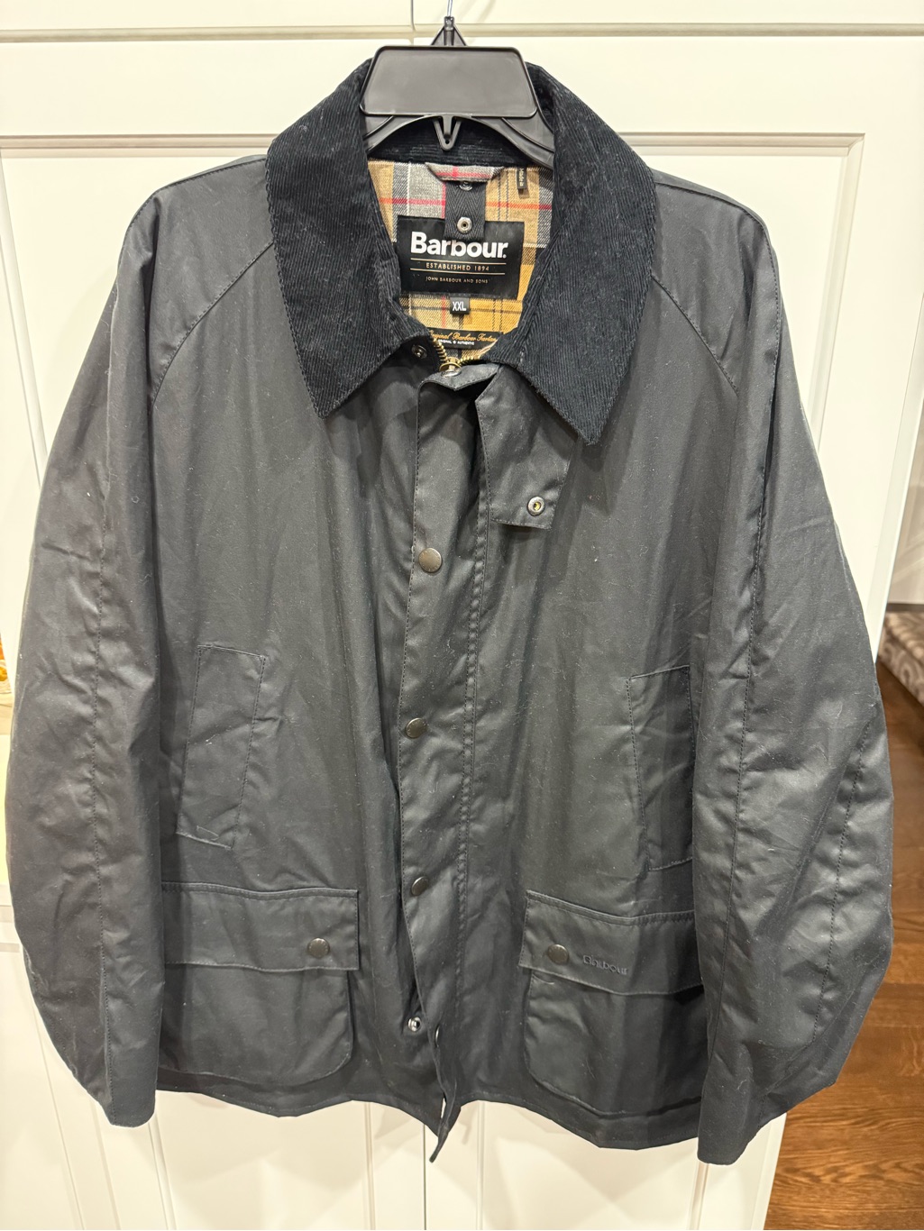 Barbour Ashby Wax Jacket Menâs Xxl Black New $415 Msrp